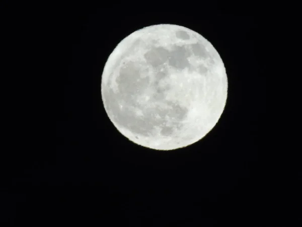 Amazing Photography Full Moon City Genova Night Great Clear Sky — Stock Photo, Image