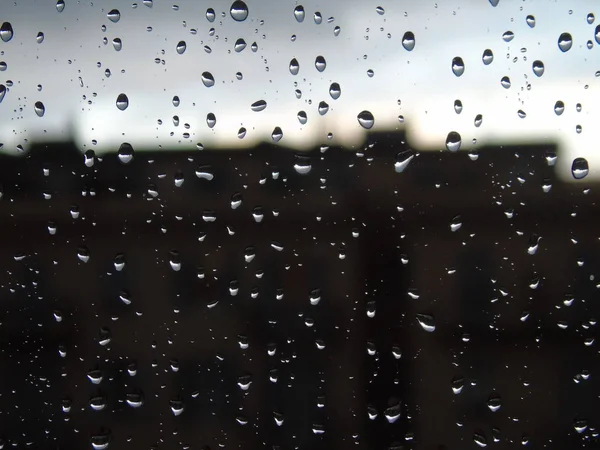 Genova Italy 2018 Amazing Photography Some Waterdrops Window Summer Rain — стоковое фото