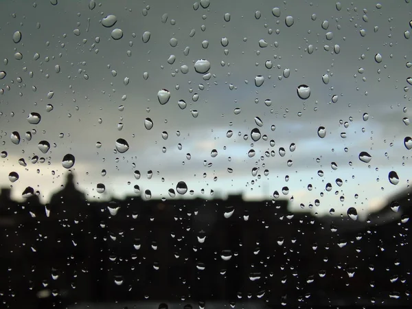 Genova Italy 2018 Amazing Photography Some Waterdrops Window Summer Rain — 图库照片