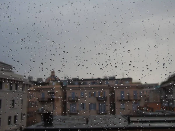 Genova Italy 2018 Amazing Photography Some Waterdrops Window Summer Rain — Stock Photo, Image