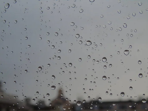 Genova Italy 2018 Amazing Photography Some Waterdrops Window Summer Rain — 图库照片