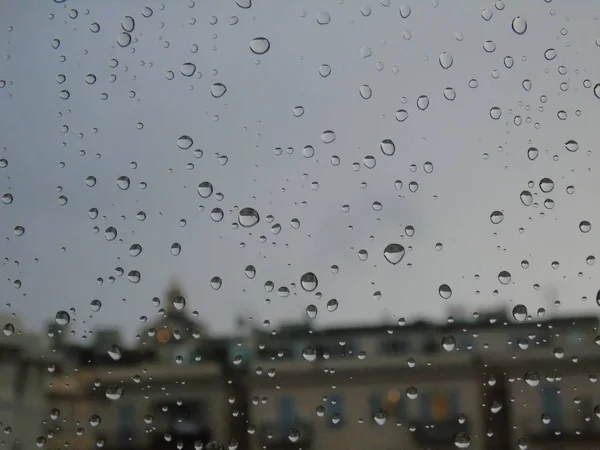 Genova 2018 Una Straordinaria Fotografia Alcune Gocce Acqua Sulla Finestra — Foto Stock