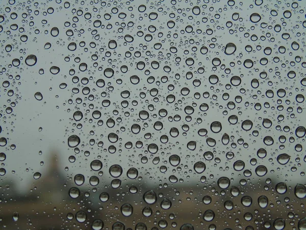 Genova Talya 2018 Bazı Waterdrops Penceresi Sonra Yaz Yağmuru Şehrin — Stok fotoğraf