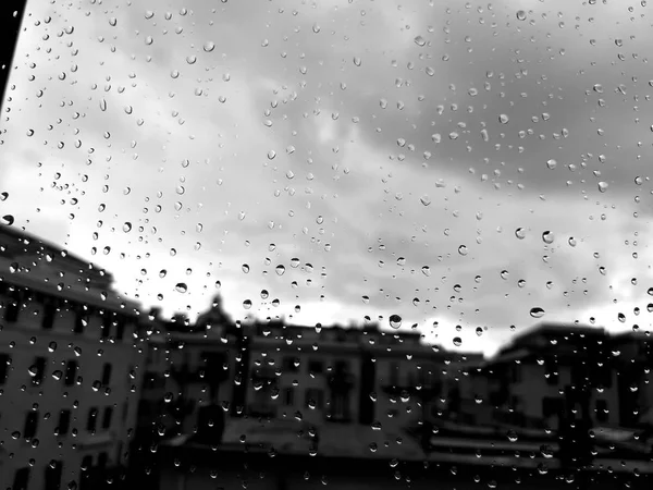 Rome Italy 2018 Amazing Caption Waterdrop Effect Window Strong Rain — Stock Photo, Image