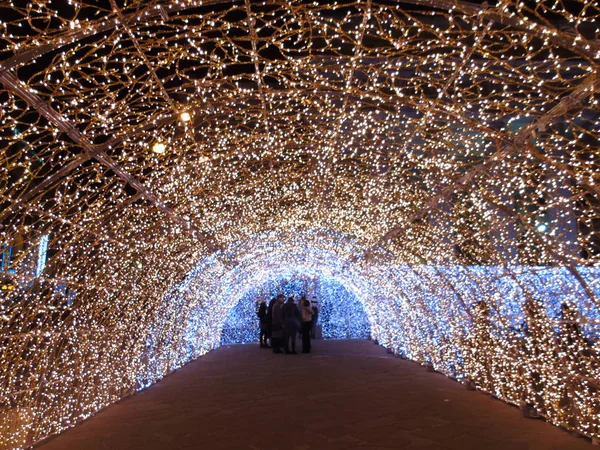 Genova Italy 2018 Amazing Christmas Decoration Lights Streets Genova Winter — Stock Photo, Image