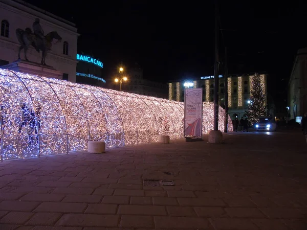 Genova Itália 2018 Uma Incrível Decoração Natal Ilumina Ruas Gênova — Fotografia de Stock