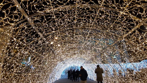 Genova Italia 2018 Una Fantastica Decorazione Natalizia Illumina Strade Genova — Foto Stock