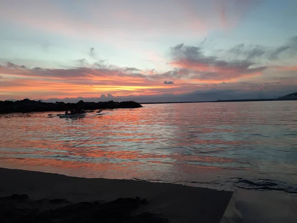 Gênes Italie 2018 Une Légende Étonnante Coucher Soleil Sur Mer — Photo