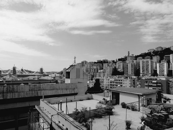 Gênes Italie 2018 Une Légende Étonnante Des Gratte Ciel Ville — Photo