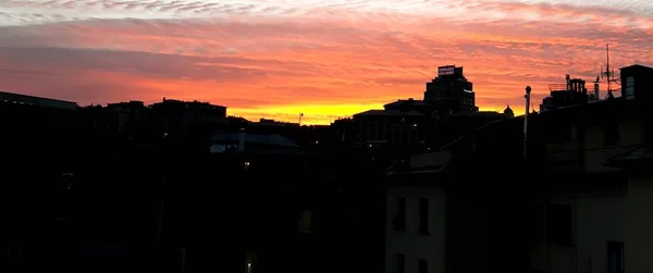 Genova Italy 2018 Amazing Caption Skyscrapers City Genoa Winter Days — Stock Photo, Image