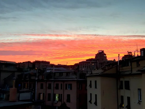 Genova Italia 2018 Legendă Uimitoare Zgârie Norilor Din Orașul Genova — Fotografie, imagine de stoc
