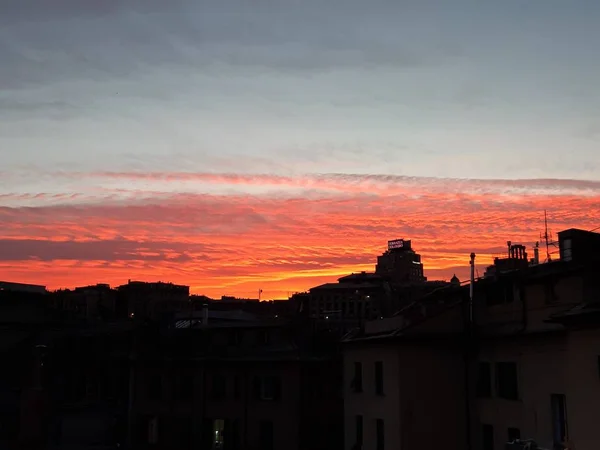 Gênes Italie 2018 Une Légende Étonnante Des Gratte Ciel Ville — Photo
