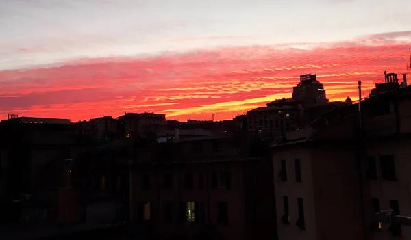 Gênes Italie 2018 Une Légende Étonnante Des Gratte Ciel Ville — Photo