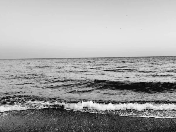 Genova Italien 2019 Fantastisk Bildtext Solnedgången Över Havet Med Några — Stockfoto