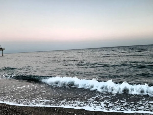 Genua Italien 2019 Eine Erstaunliche Bildunterschrift Des Sonnenuntergangs Über Dem — Stockfoto