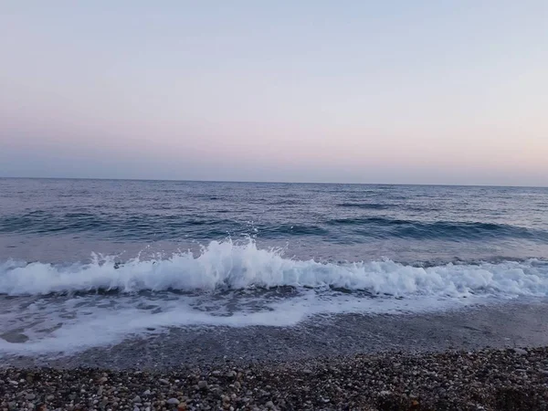 Génova Italia 2019 Subtítulo Increíble Puesta Sol Sobre Mar Con — Foto de Stock