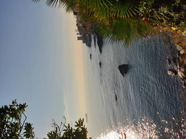 Subtítulo Increíble Pequeñas Olas Hermosa Puesta Sol Con Reflejo Increíble — Foto de Stock