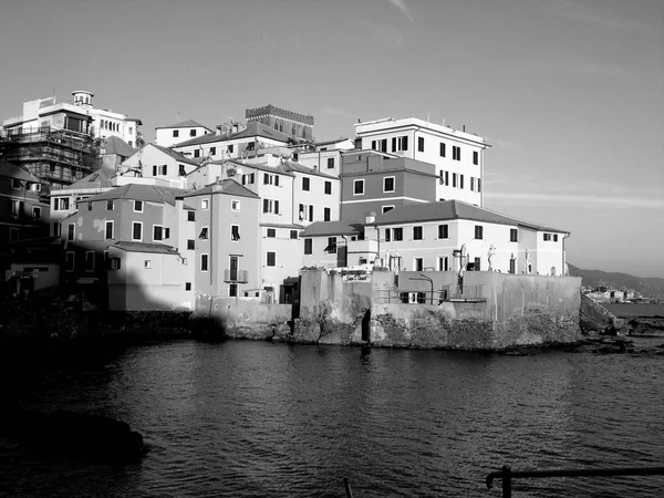 Genova Itália 2019 Uma Incrível Legenda Pequenas Ondas Belo Pôr — Fotografia de Stock