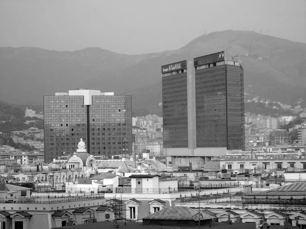 Genova Itália 2019 Uma Incrível Legenda Cidade Gênova Das Colinas — Fotografia de Stock