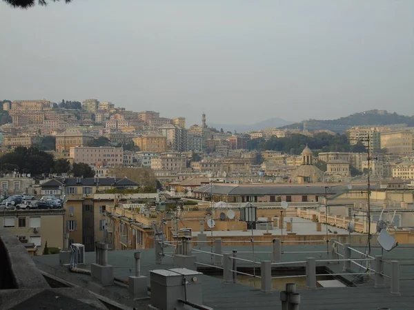 Genova Italia 2019 Una Splendida Didascalia Della Città Genova Dalle — Foto Stock