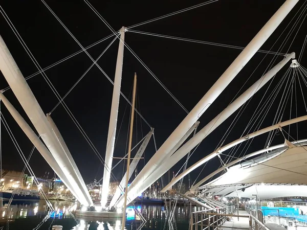 Genova Italy 2019 Amazing Caption Port Genova Night Spring Days — Stock Photo, Image