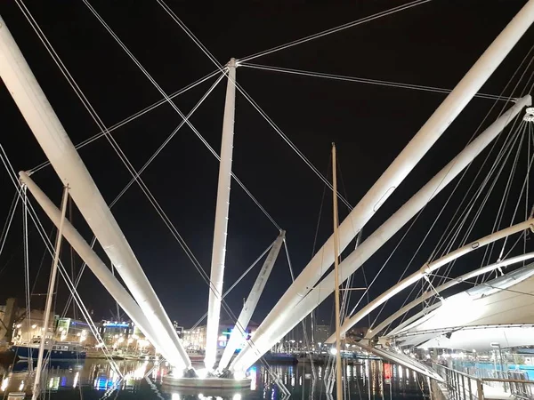 Genova Italy 2019 Amazing Caption Port Genova Night Spring Days — Stock Photo, Image