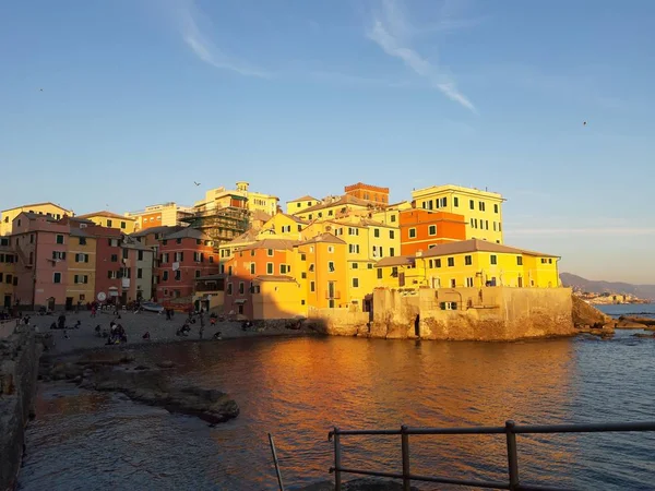 Gênes Italie 2019 Boccadasse Petit Quartier Maritime Gênes Pendant Heure — Photo