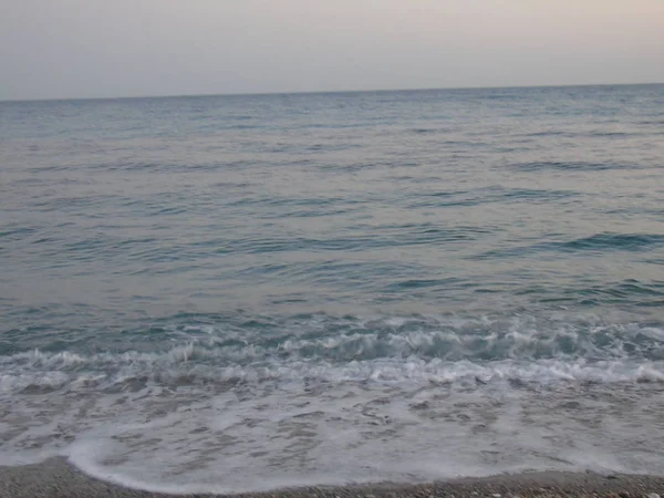 Genova Italy 2019 Close Big Waves Breaking Coast Liguria Italy — Stock Photo, Image