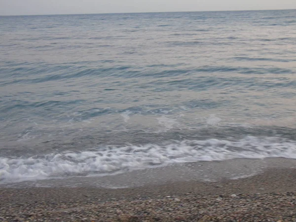 Genova Itália 2019 Close Grandes Ondas Quebrando Costa Ligúria Itália — Fotografia de Stock