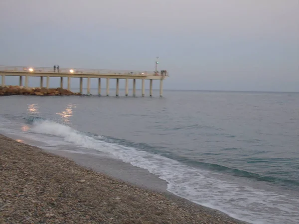 Genua Italien 2019 Großaufnahme Großer Wellen Die Der Küste Ligurien — Stockfoto