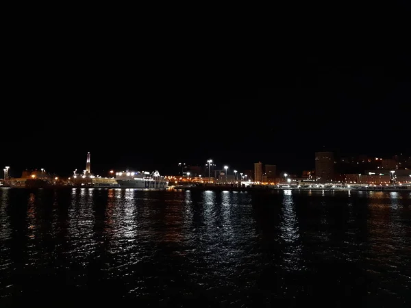Genova Itália 2019 Uma Incrível Legenda Costa Marítima Gênova Noite — Fotografia de Stock