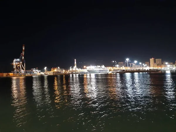 Genova Italy 2019 Amazing Caption Sea Shore Genoa Night Spring — Stock Photo, Image