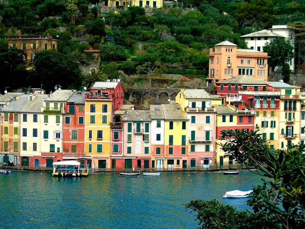 Portofino Itálie Květen 2019 Krásný Portofino Pestrobarevné Domy Vily Luxusní — Stock fotografie