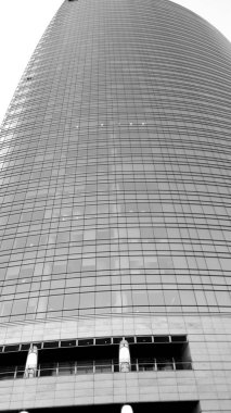 Milano, İtalya - 22.06.2019: Yaz günlerinde Milano şehrine inanılmaz bir başlık . Porta Nuova ilçesinin yeni gökdelenleri ile büyük panoramik manzara.