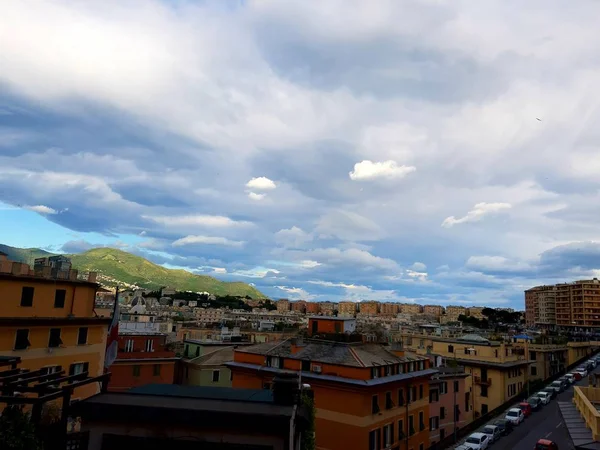 Liguria Itálie 2019 Úžasný Titulek Některých Moderních Budov Okolí Itálie — Stock fotografie