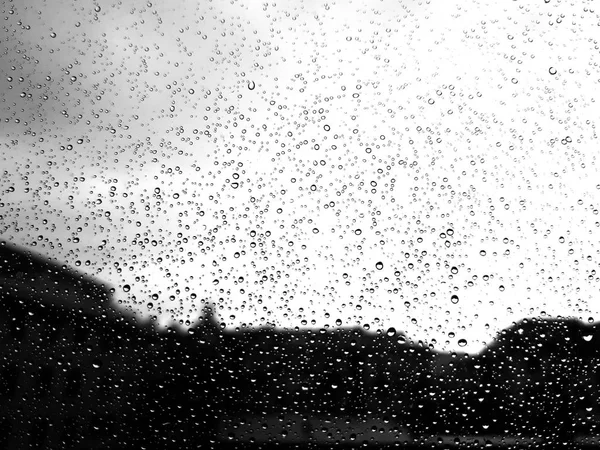 Una Fotografía Increíble Algunas Gotas Agua Sobre Ventana Después Lluvia — Foto de Stock