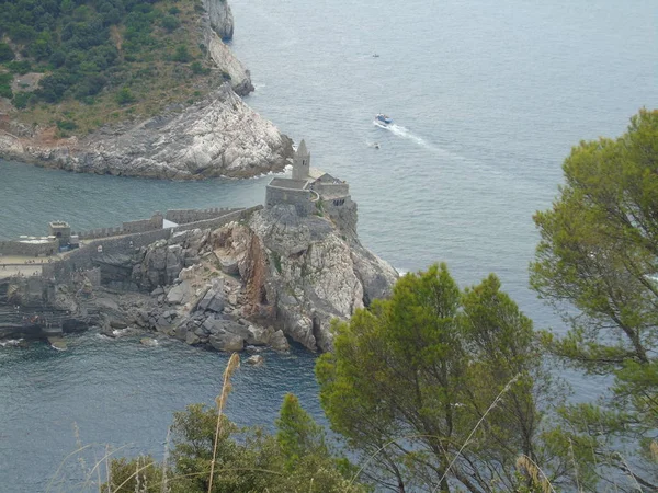 Portovenere Italia 2019 Fantástico Panorama Primaveral Portovenere Espléndida Escena Vespertina —  Fotos de Stock