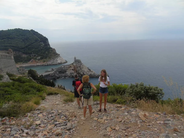 Portovenere Itálie 2019 Fantastické Jarní Panorama Města Portovenere Nádherná Večerní — Stock fotografie