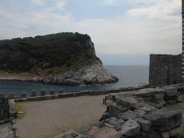 Fantástico Panorama Primaveral Portovenere Espléndida Escena Vespertina Del Mar Mediterráneo — Foto de Stock