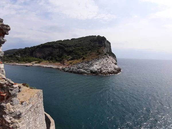 Portovenere Italy 2019 Fantastic Spring Panorama Portovenere Town Пронзительная Вечерняя — стоковое фото