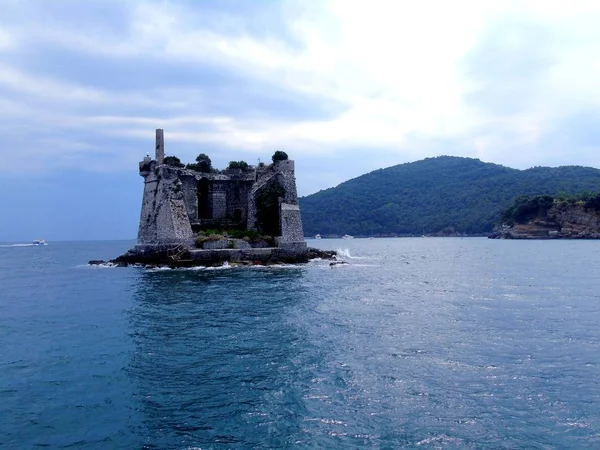 Portovenere Italia 2019 Fantástico Panorama Primaveral Portovenere Espléndida Escena Vespertina —  Fotos de Stock