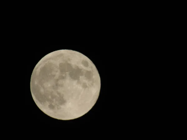 Una Straordinaria Fotografia Della Luna Piena Sulla Città Genova Notte — Foto Stock