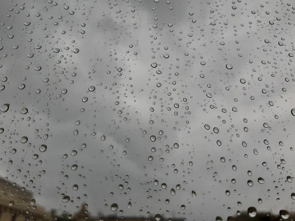 Schöne Fotografie Des Wassertropfens Über Dem Fenster Indoor Rundblick Auf — Stockfoto