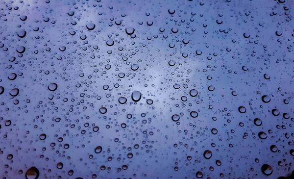 Schöne Fotografie Des Wassertropfens Über Dem Fenster Indoor Rundblick Auf — Stockfoto