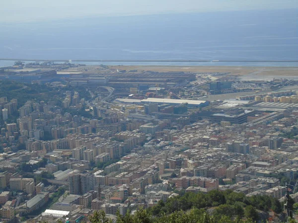 Genova 2020 Splendida Vista Panoramica Aerea Della Città Porto Diga — Foto Stock