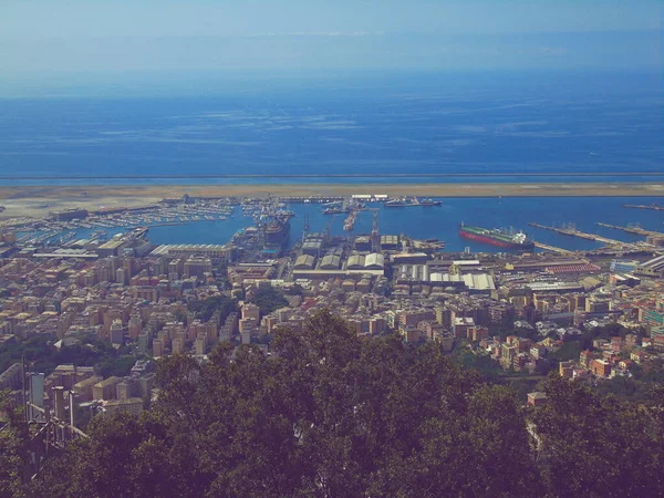 Gênes Italie 2020 Belle Vue Aérienne Panoramique Sur Ville Port — Photo