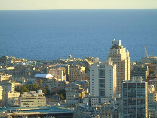 Genua Italien August 2020 Luftaufnahme Von Schifffahrt Und Containerterminal Gestapelten — Stockfoto