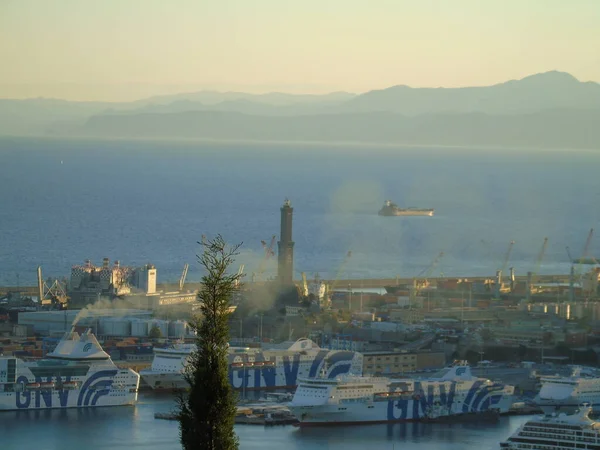 Genova Italia Agosto 2020 Veduta Aerea Terminal Spedizioni Container Container — Foto Stock