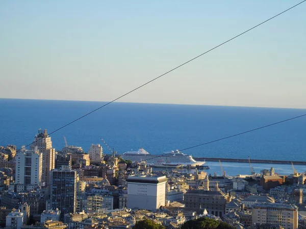 Genua Italien August 2020 Luftaufnahme Der Schifffahrt Und Des Containerterminals — Stockfoto