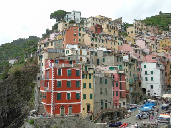 Riomaggiore Italy 2020 Beautiful Photography Countryside Cinque Terre Italy Серый — стоковое фото